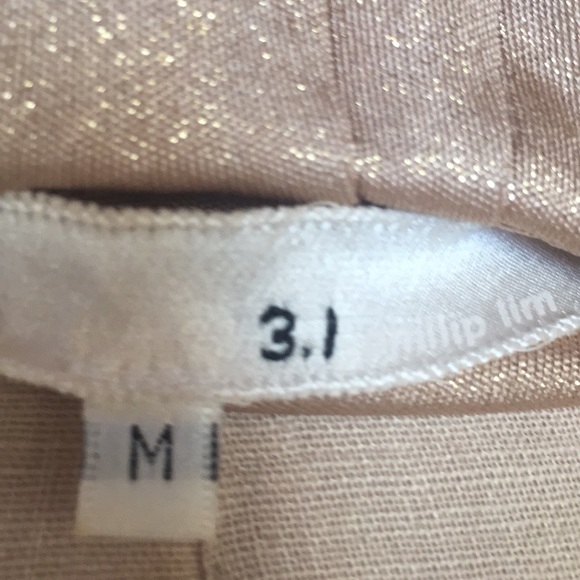 3.1 Phillip Lim 100% Silk Gold Top M - Picture 4 of 8